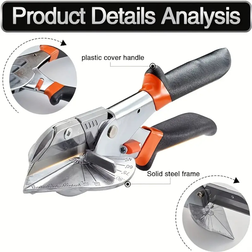 กรรไกรตัดวัสดุเข้ามุม อเนกประสงค์ (Miter Shear Cutter) – ปรับองศาได้ 45°-135° พร้อมใบมีด