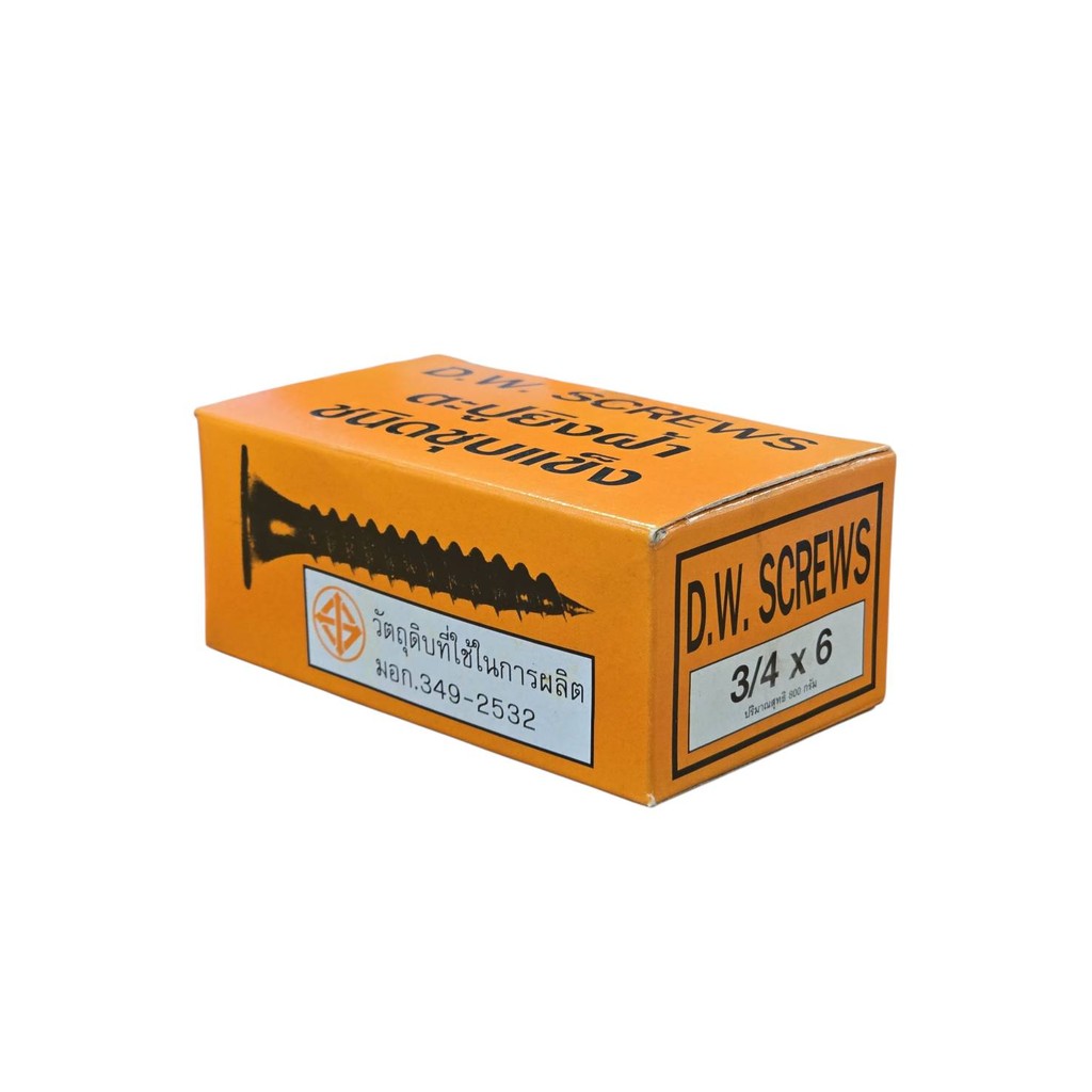 D.W. SCREWS สกรูดำเกลียวปล่อย สำหรับยิงฝ้า-ผนังยิปซัม (ขนาด 3/4 x 6) 1 กล่อง 800 กรัม