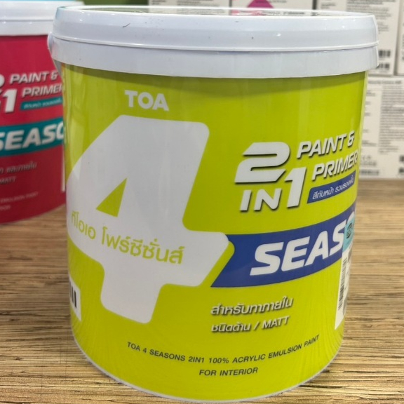 TOA 4Season 2in1 สีรองพื้นผสมสีทับหน้า โฟร์ซีซั่น ชนิดด้านเฉพาะภายใน ขนาด 1 แกลลอน