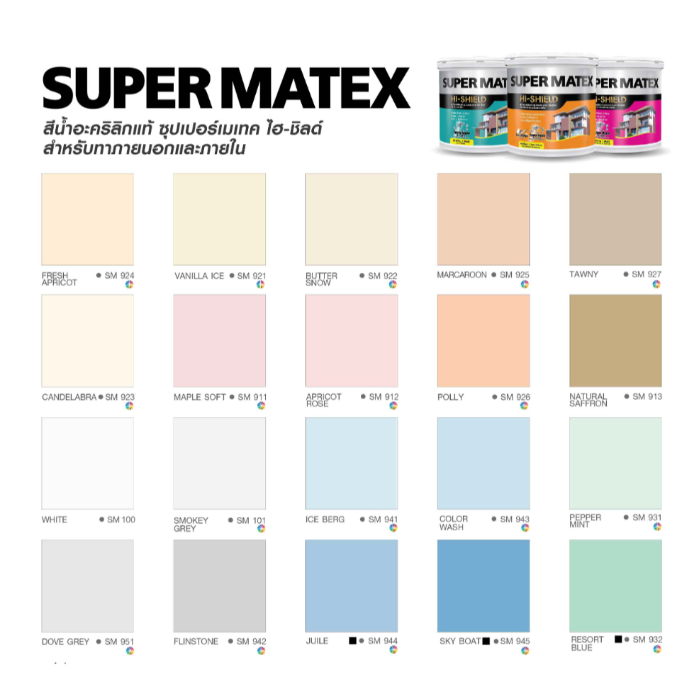 TOA Supermatex Exterior Semigloss ทีโอเอ ซุปเปอร์เมเทค ภายนอก กึ่งเงา ขนาด 2.5 แกลลอน 9.46 ลิตร