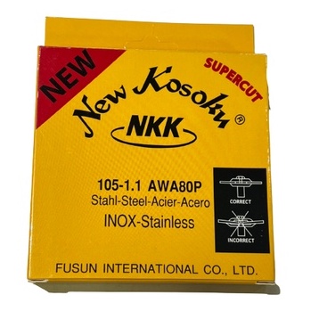 ์NKK แผ่นตัดสเตนเลสและเหล็ก NKK SUPER CUT สีแดง 4 นิ้ว x 1.1 x 16 x 2F [AWA80P] กล่อง 10 แผ่น แผ่นตัดเหล็ก เอ็นเคเค บาง