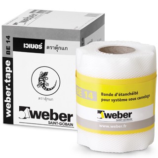 Weber เวเบอร์เทป บีอี14 (กว้าง 12ซม.ยาว 10เมตร/ม้วน) เทปกันซึม 100% แบบยืดหยุ่นสูงสำหรับปิดกันซึมและเสริมแรงบริเวณรอยต่อ