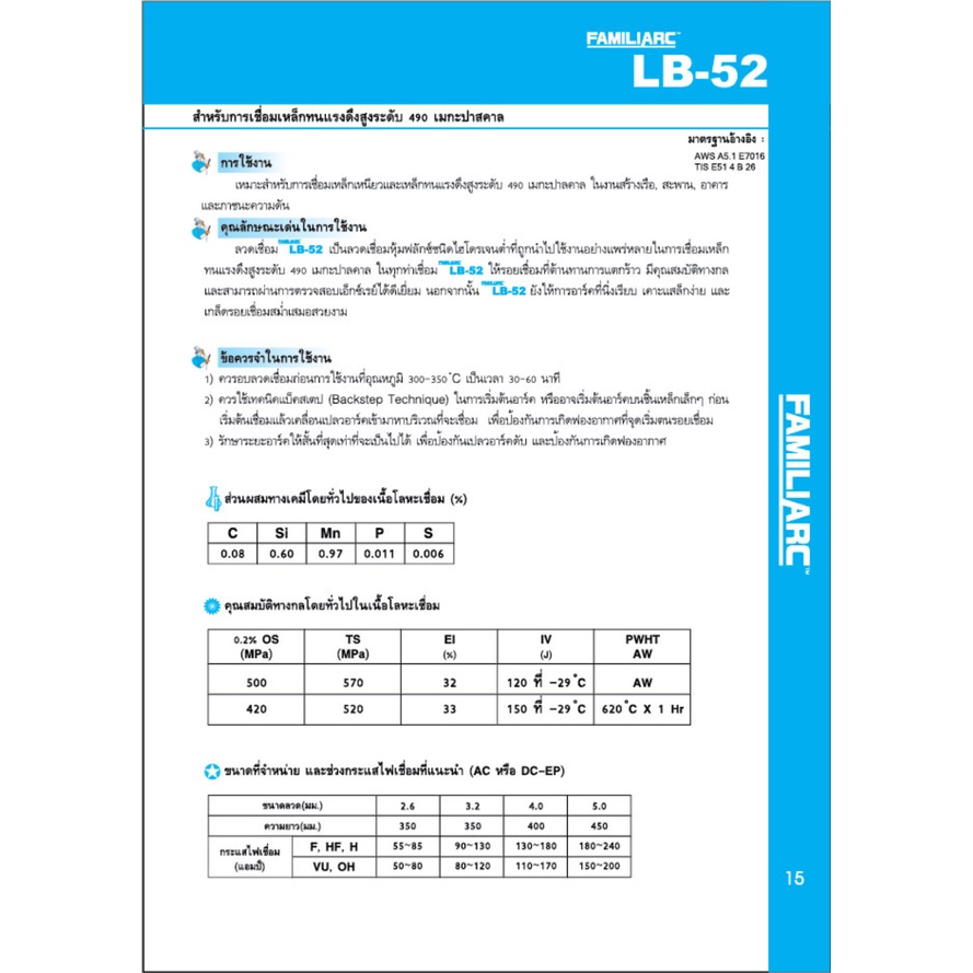 KOBE ลวดเชื่อมไฟฟ้าเหล็กเหนียวแรงดึงสูง KOBE LB-52 E7016 ลวดเชื่อมเหล็กเหนียวทน แรงดึงสูง โกเบ แอลบี 52