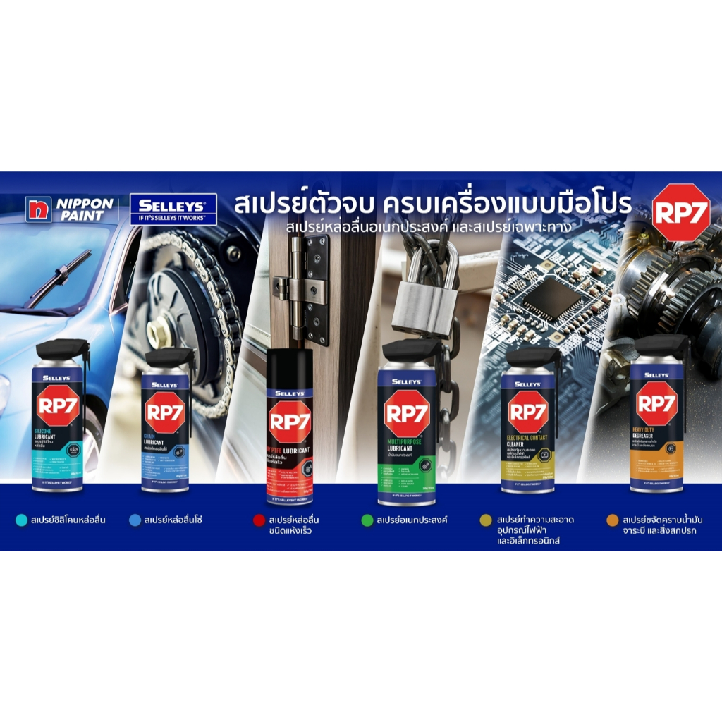 SELLEY RP7 Heavy Duty Degreaser สเปรย์ขจัดคราบน้ำมัน จารบีและสิ่งสกปรก ขนาด 503 ml.