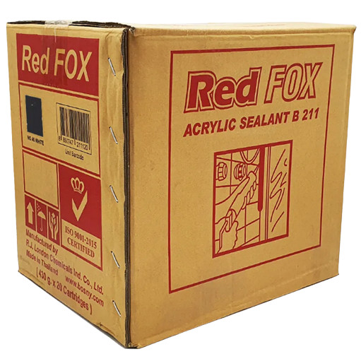 Red Fox B211 (ขายยกลัง 20 หลอด) กาว อะคริลิค ซีลแลนท์ (แดป) เรด ฟอกซ์ ขนาด 430 กรัม