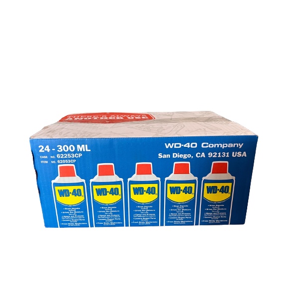WD-40 [24 กป/ลัง] น้ำมันอเนกประสงค์ WD40 300 มล.ใช้สำหรับหล่อลื่น คลายติดขัด ไล่ความชื่น ทำความสะอาด และป้องกันสนิม สีใส