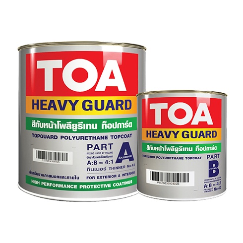 TOA Topguard Enamel สีโพลียูริเทน ทีโอเอ ท็อปการ์ด อีนาเมล ขนาดแกลลอน สี พียู ทอปการ์ด สี PU ระบบ 2K สองส่วน ใช้ ภายนอก