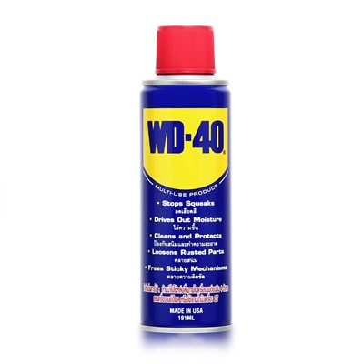 WD-40 น้ำมันอเนกประสงค์ WD40 ขนาด 191 มล. ใช้สำหรับหล่อลื่น คลายติดขัด ไล่ความชื่น ทำความสะอาด และป้องกันสนิม สีใส ไม่ม