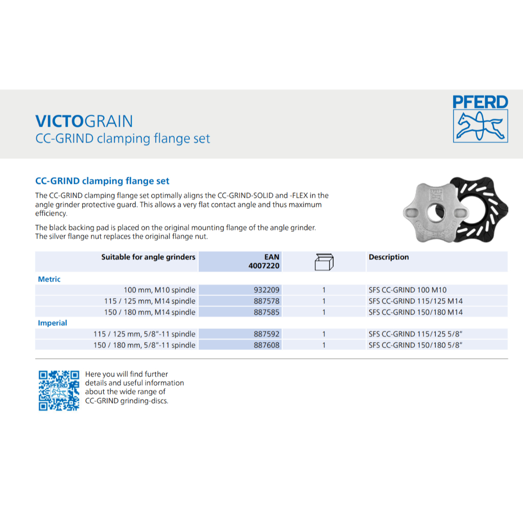 PFERD จานเจียร CC-GRIND-SOLID SGP STEEL เทคโนโลยี VICTOGRAIN® เจียรเร็ว ประสิทธิภาพสูง เยอรมัน แท้