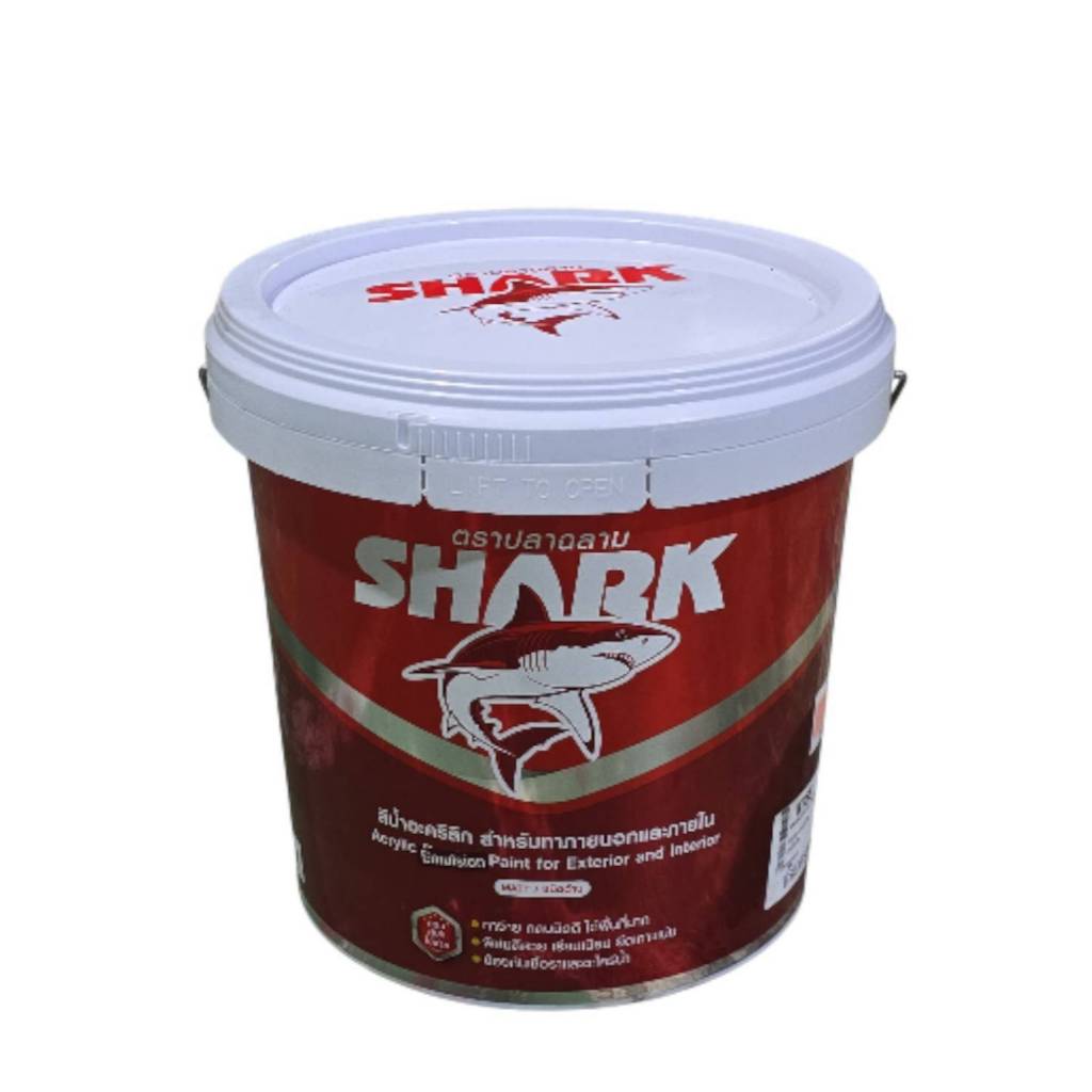 SHARK ตราปลาฉลาม สีน้ำอะคริลิก ชนิดด้าน สำหรับทาภายนอกและภายใน ขนาด 2.5 แกลลอน(9ลิตร) จาก TOA
