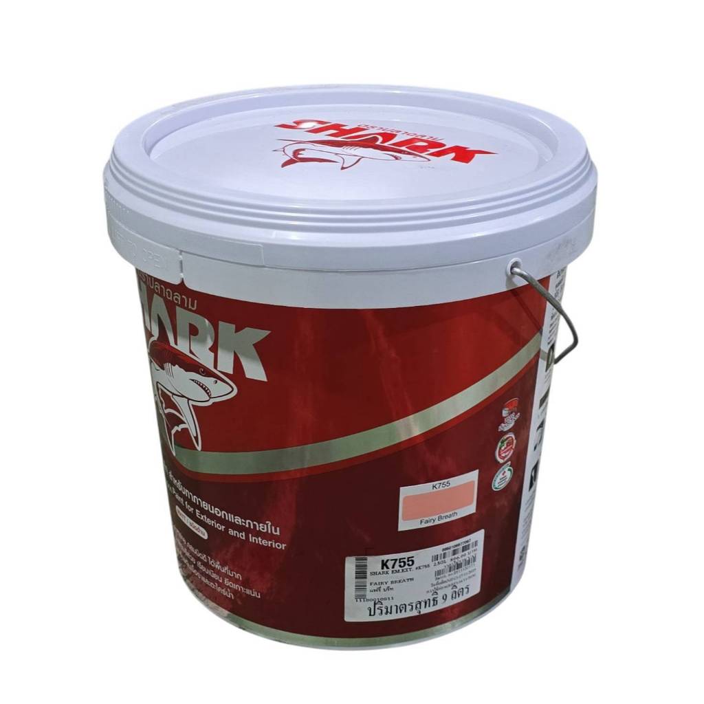 SHARK ตราปลาฉลาม สีน้ำอะคริลิก ชนิดด้าน สำหรับทาภายนอกและภายใน ขนาด 2.5 แกลลอน(9ลิตร) จาก TOA