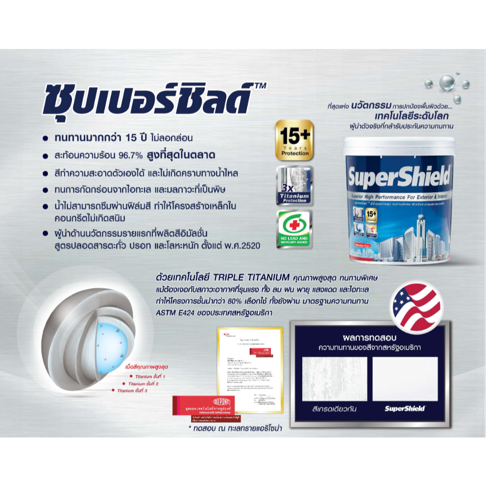 TOA Supershield สีน้ำ ทีโอเอ ซุปเปอร์ชิลด์ สีน้ำอะคริลิก ชนิด เนียน ขนาด 2.5 แกลลอน 9.46 ลิตร