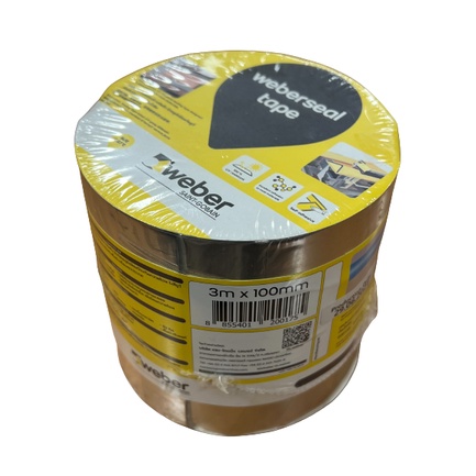 Weber เทป อเนกประสงค์กันน้ำชนิดมีกาวในตัว เวเบอร์ ซีลเทป 3m.X100mm. เคลือบผิวด้วยอลูมิเนียมป้องกัน ยูวี กันน้ำรั่วซึม