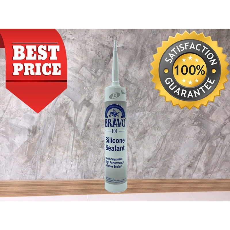 BRAVO [ราคายกกล่อง 25 หลอด] กาวซิลิโคน บราโว้ 101 Silicone Sealant 300g ราคายกกล่อง 25หลอด