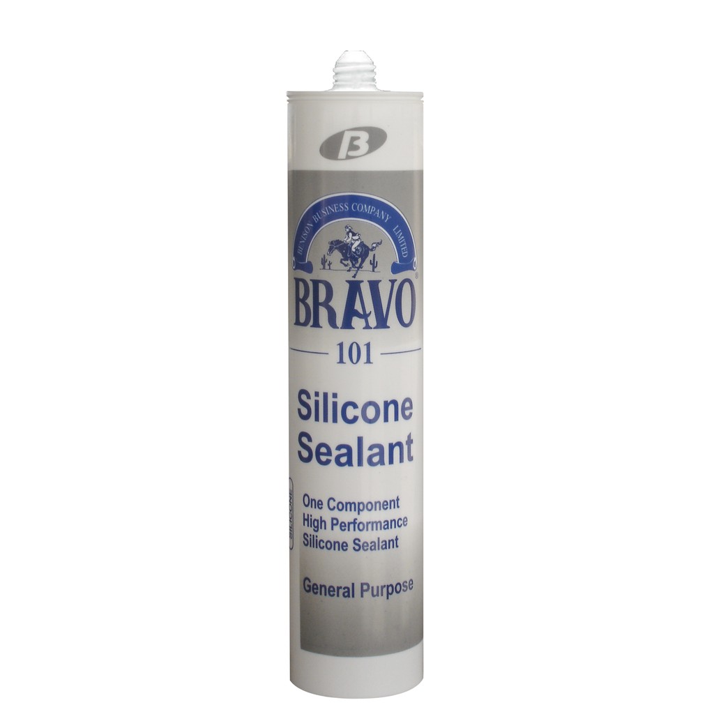 BRAVO [ราคายกกล่อง 25 หลอด] กาวซิลิโคน บราโว้ 101 Silicone Sealant 300g ราคายกกล่อง 25หลอด