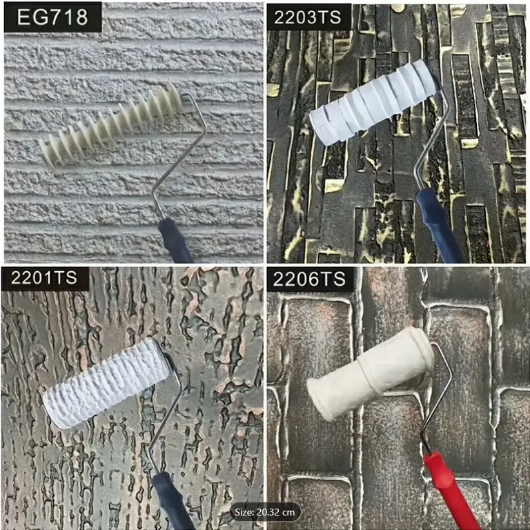 ลูกกลิ้งสร้างลาย ลายนูน ลายอิฐ ขนาด 8 นิ้ว - เครื่องมือสร้างสรรค์ลายผนัง DIY