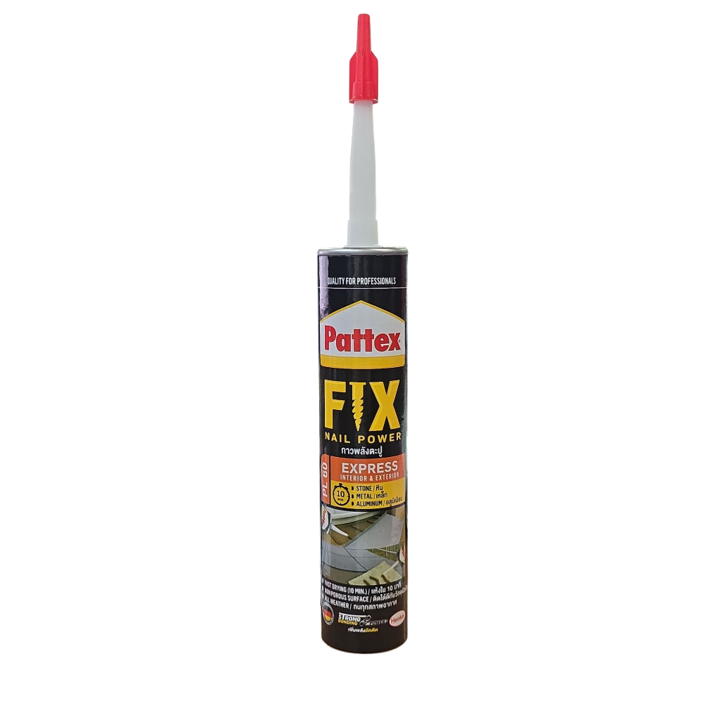 Pattex Fix Express แพทเท็คส์ ฟิคซ์ กาวพลังตะปู PL60 สูตรแห้งเร็ว ขนาด 300ml.
