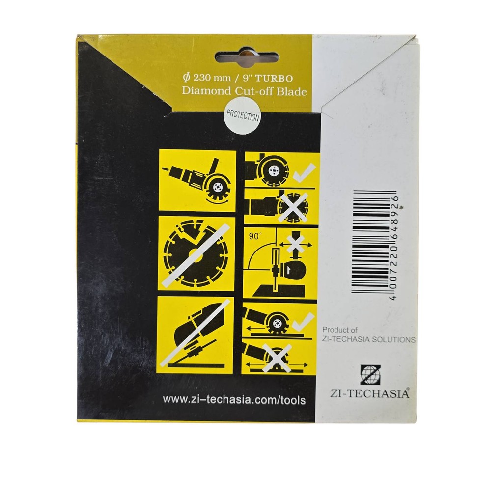 ใบตัดเพชร ZI-TECHASIA รุ่น D230-22-S ขนาด 9 นิ้ว แผ่นตัดเพชร (Diamond Cut-off Blade ZI-TECHASIA D230-22-S)