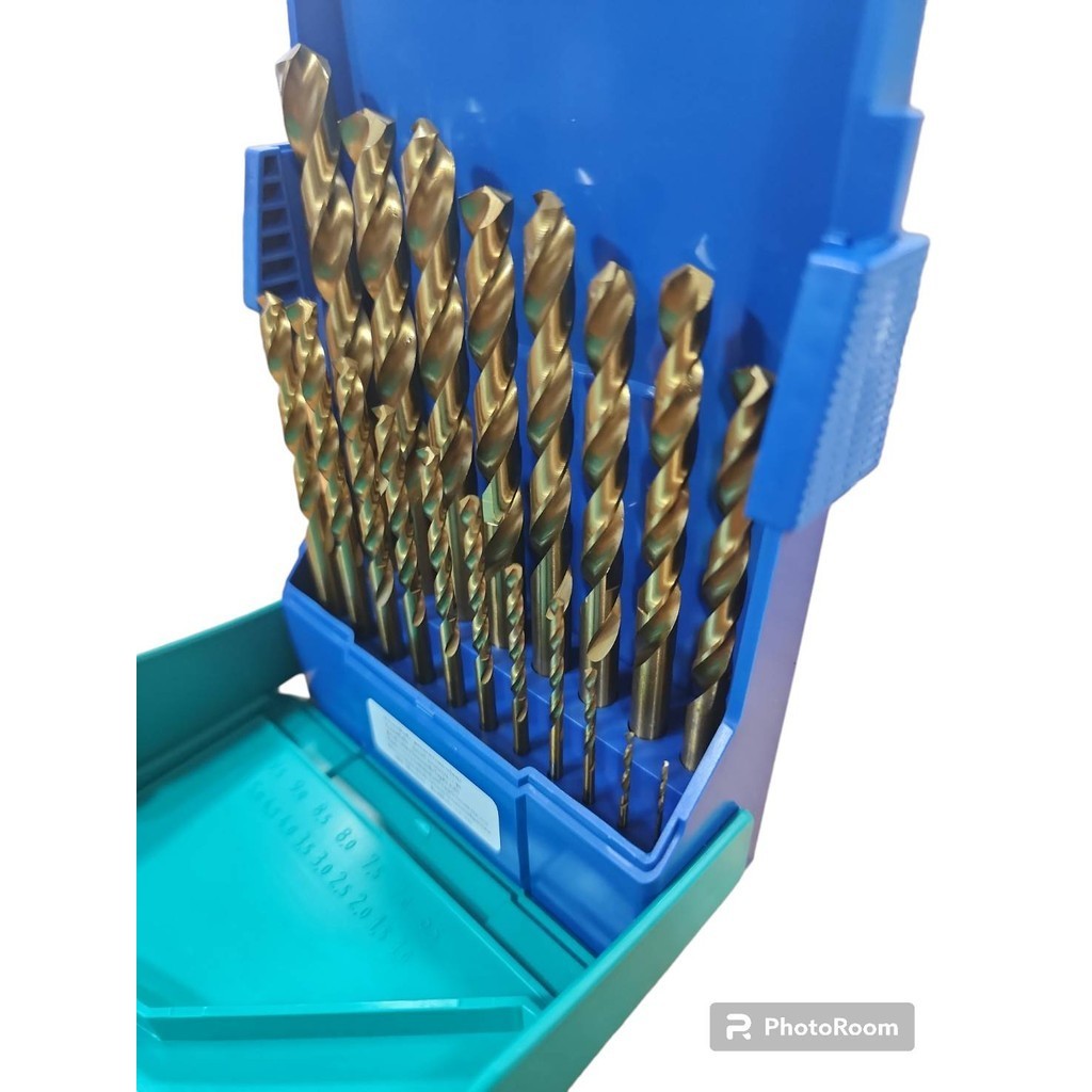 Heller ชุด ดอกสว่านเจาะเหล็ก สเตนเลส ตัวสีทองชุบแข็งพิเศษ Heller HSS-Tin 19 ดอก/ชุด (เยอรมันแท้) ขนาด 1มม.-10มม.