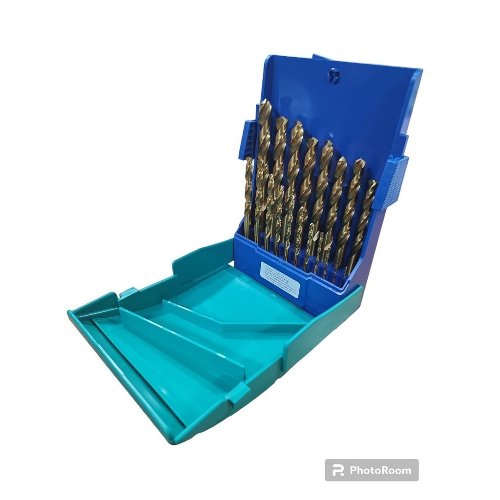Heller ชุด ดอกสว่านเจาะเหล็ก สเตนเลส ตัวสีทองชุบแข็งพิเศษ Heller HSS-Tin 19 ดอก/ชุด (เยอรมันแท้) ขนาด 1มม.-10มม.
