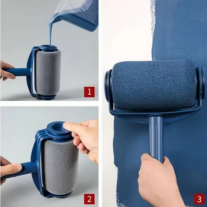 ลูกกลิ้งสี Easy-Fill 16.0cm Paint Roller Brush with 20.32cm Handle.