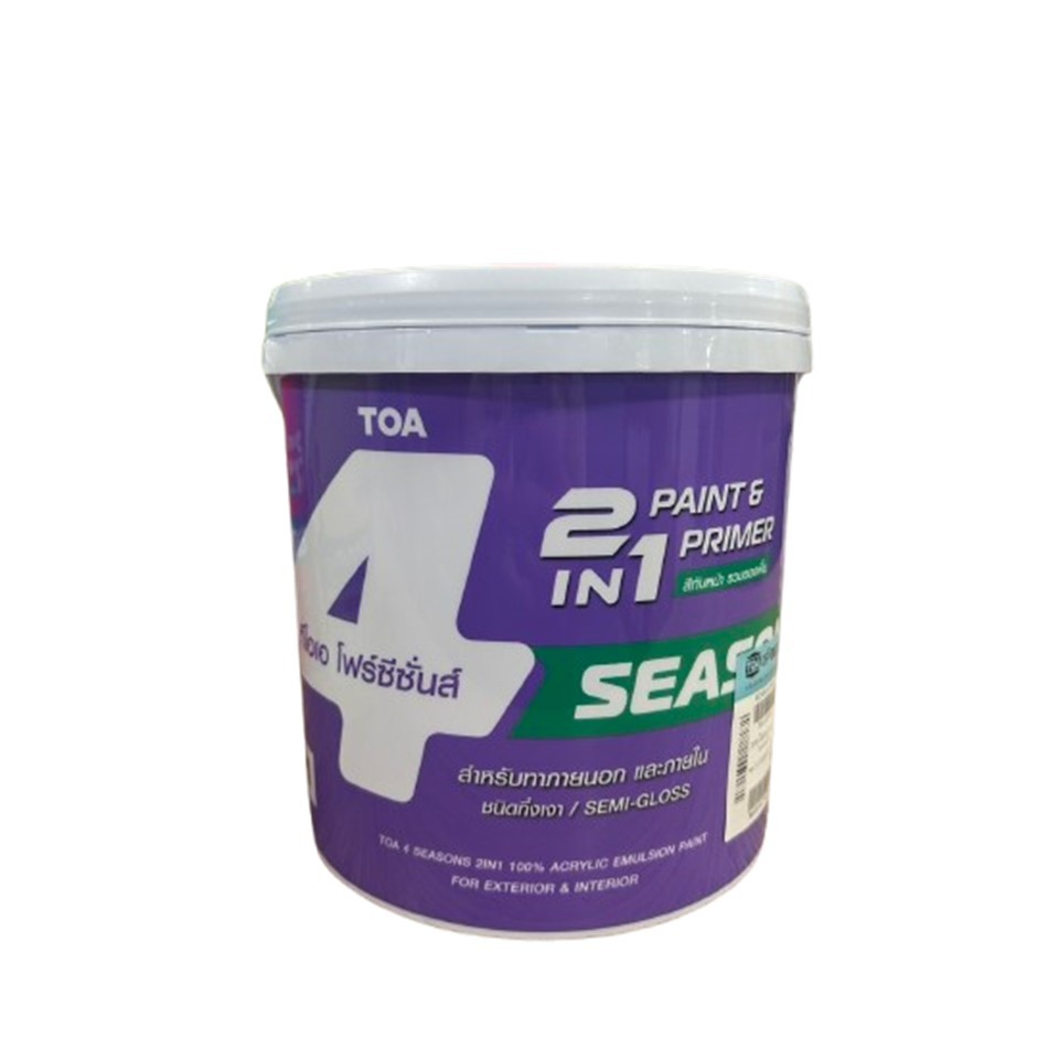 TOA 4 Seasons 2in1 สีน้ำโฟร์ซีซั่นส์ ทูอินวัน ภายในและภายนอก ชนิดกึ่งเงา สีโทนครีม สีน้ำตาล(ขนาด 3.785 ลิตร)