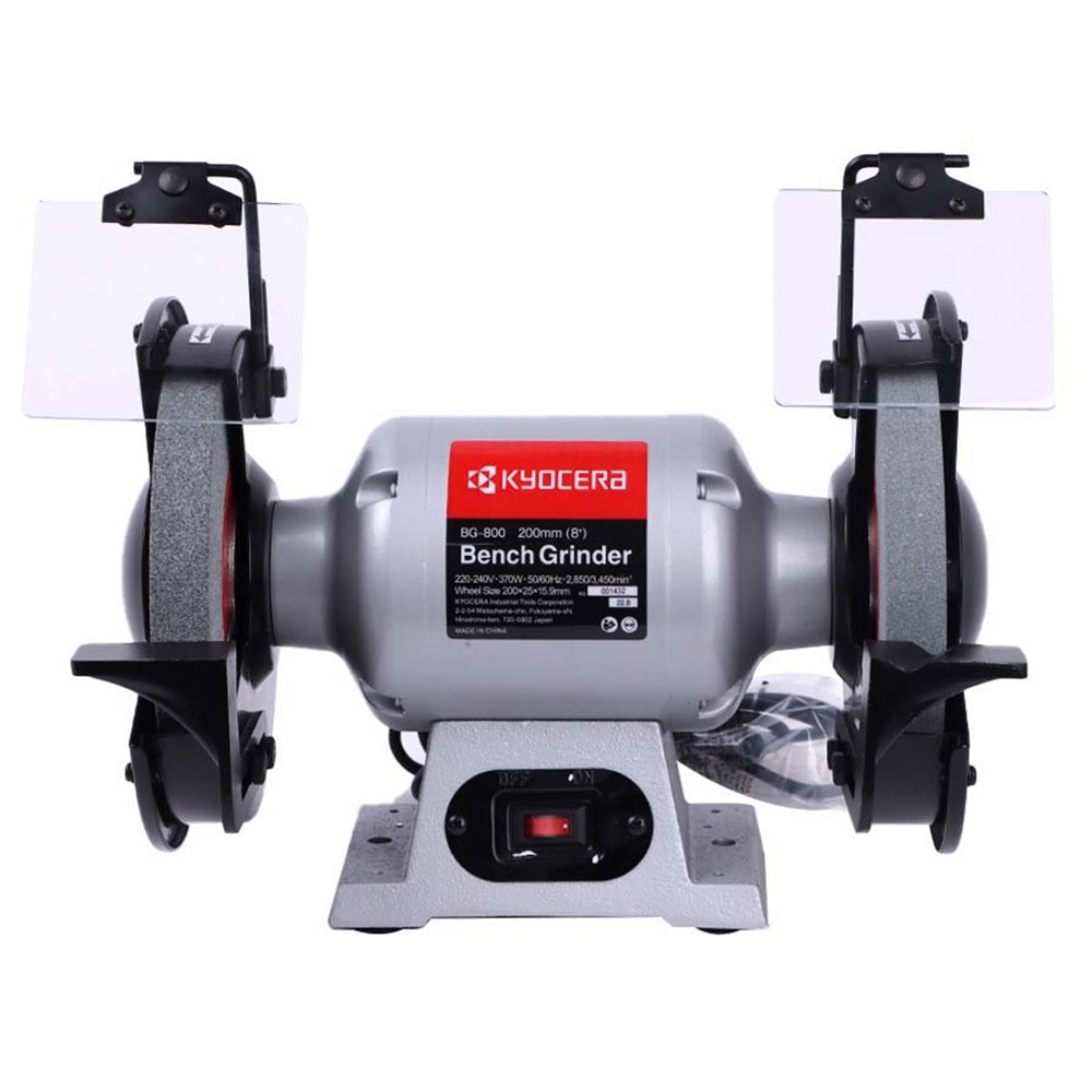 Kyocera  (RYOBI) มอเตอร์หินไฟ เครื่องเจียร์ตั้งโต๊ะ BENCH GRINDER ขนาด 8 นิ้ว (375วัตต์) รุ่น BG-800