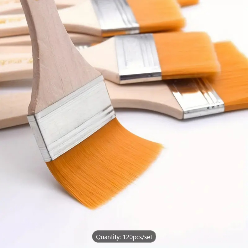 ชุดแปรงทาสีแบบมืออาชีพ แปรงไนลอนขนแข็งพร้อมด้ามจับ สำหรับงาน ศิลปะ DIY.