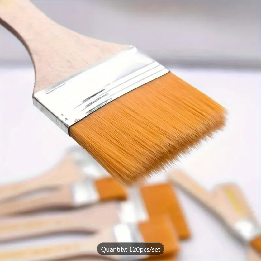 ชุดแปรงทาสีแบบมืออาชีพ แปรงไนลอนขนแข็งพร้อมด้ามจับ สำหรับงาน ศิลปะ DIY.