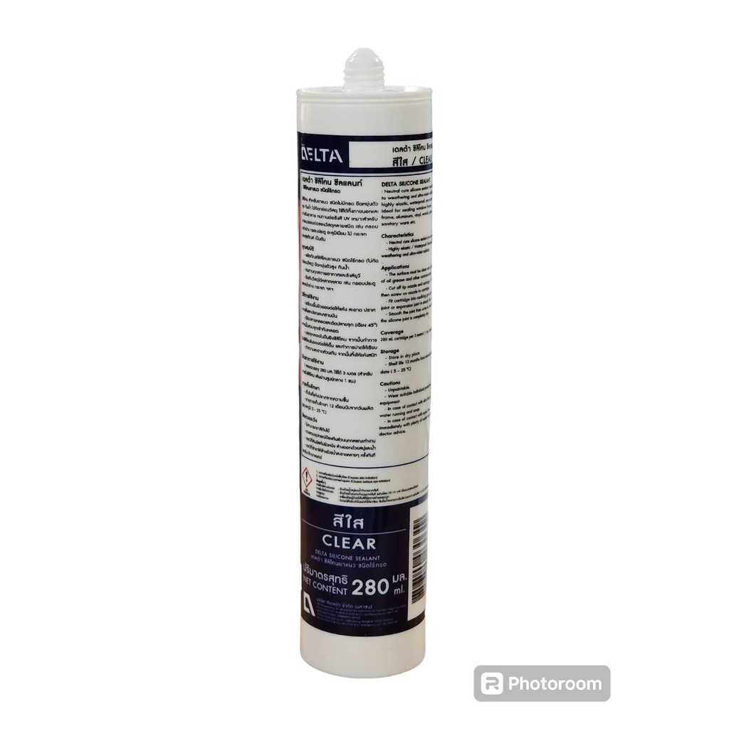 Delta Silicone Sealant GP เดลต้า ซิลิโคน ซีลแลนท์ จีพี ชนิด มีกรด ขนาด 280ml.