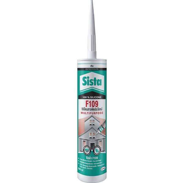 Sista F109 Multipurpose Silicone Sealant ซิลิโคนยาแนวสารพัดประโยชน์ ซิลิโคน 100% ไร้กรด ขนาด 300ml.