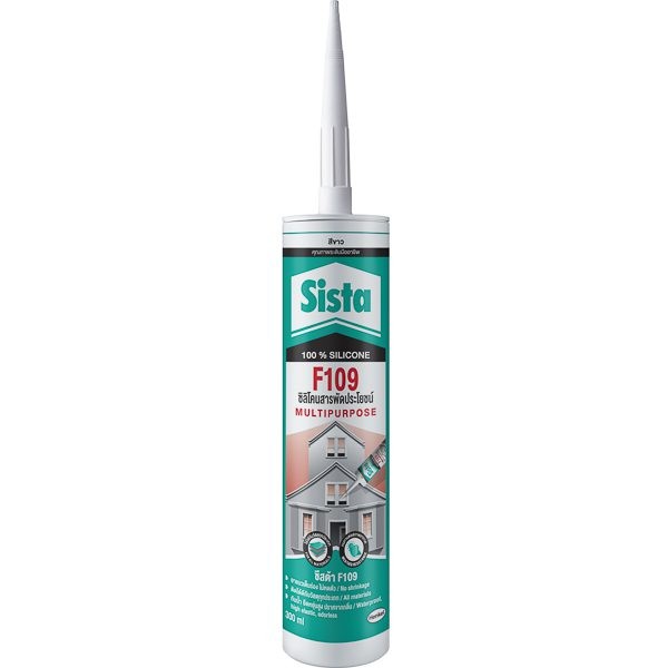 Sista F109 Multipurpose Silicone Sealant ซิลิโคนยาแนวสารพัดประโยชน์ ซิลิโคน 100% ไร้กรด ขนาด 300ml.