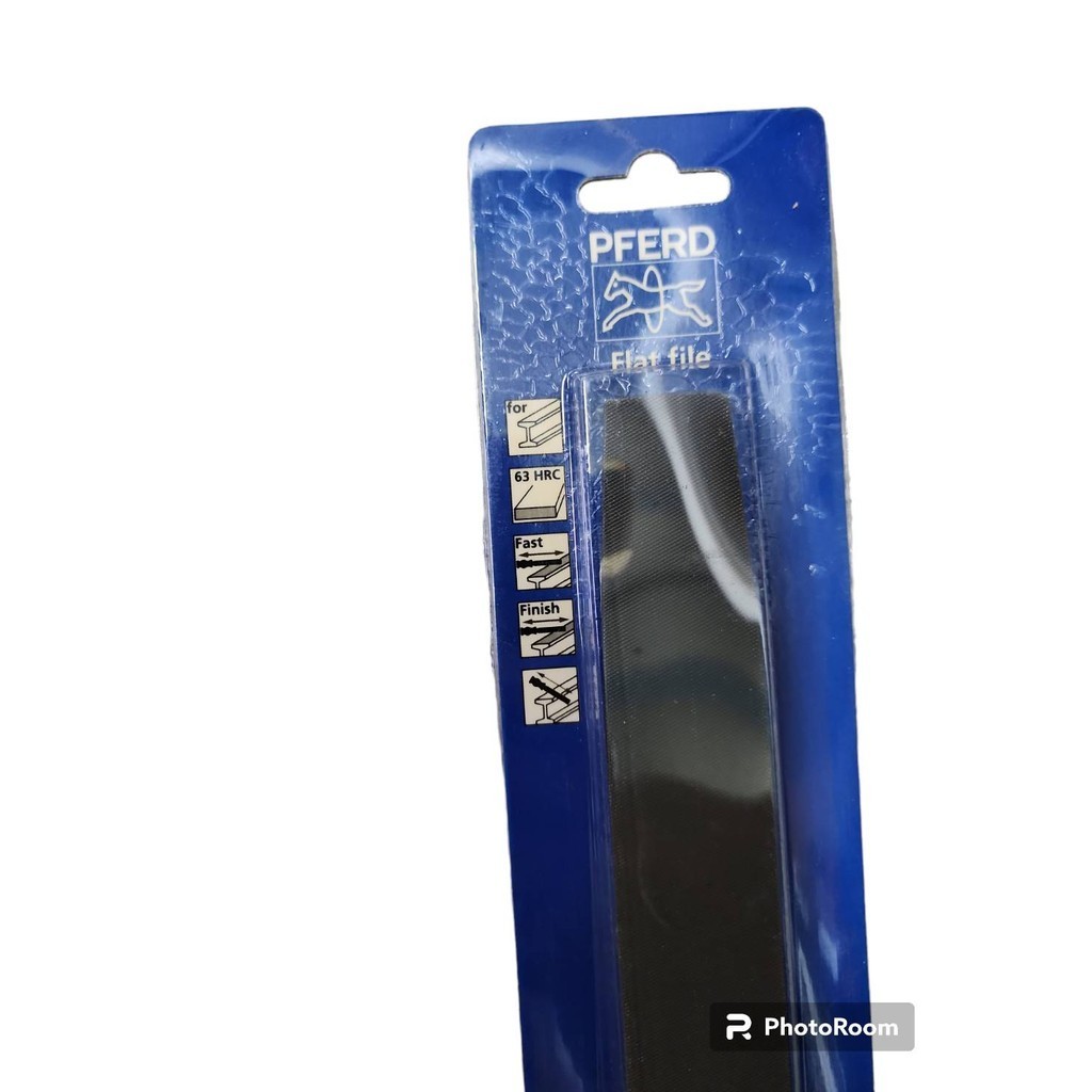 PFERD ตะไบแบนละเอียด 12" เยอรมัน พร้อมด้าม ตราม้าลวดบ่วง Flat File PFERD  CS-FH 1122 300 C3