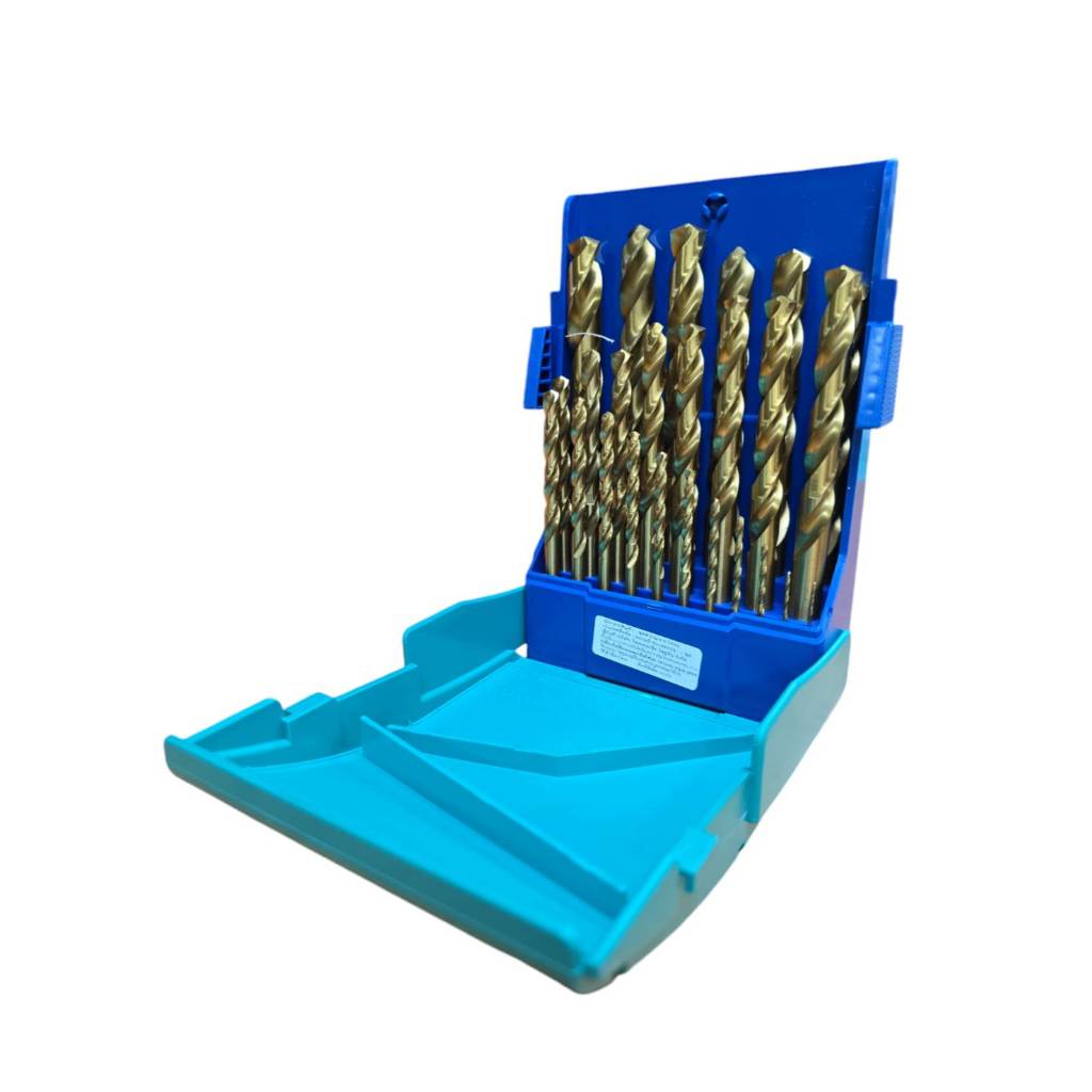 Heller ชุด ดอกสว่านเจาะเหล็ก สเตนเลส ตัวสีทองชุบแข็งพิเศษ Heller HSS-Tin 25 ดอก/ชุด (เยอรมันแท้) ขนาด 1มม.-13มม.