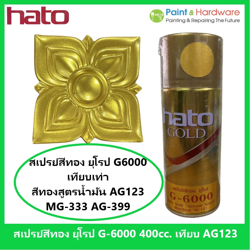 Hato GoldPaint สีสเปรย์อะคริลิค สีทอง ฮาโต้ ขนาด 400 cc. ราคาต่อกระป๋อง