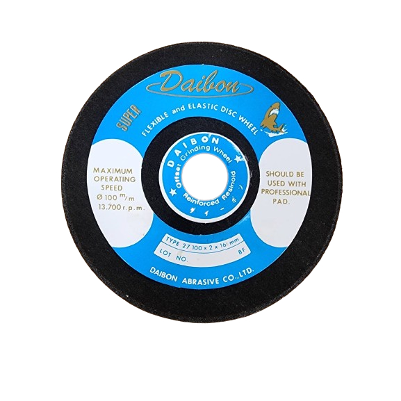 DAIBON ตราปลาฉลาม ไดบอน [ราคาต่อแผ่น] ใบเจียร แผ่นเจีย เหล็ก บาง 4" X 2MM. 100X2X16MM. ชนิดอ่อนตัว Type 27