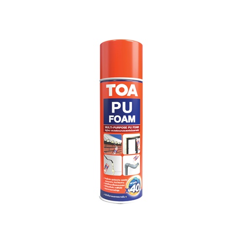 TOA พียูโฟม (ยกลัง 12 กป.) สเปรย์โฟมชนิดขยายตัว ทีโอเอ 500 ML.โฟมพียู ขยายตัวส่วนผสมเดียวพร้อมใช้งาน