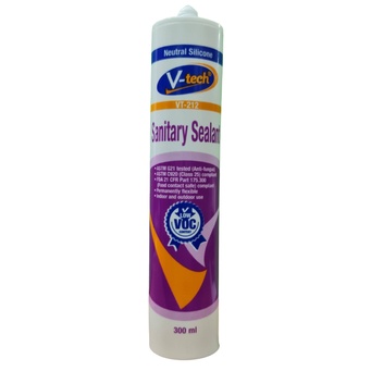 V-TECH ซิลิโคนแท้ ยาแนว กันเชื้อรา ไม่มีกรด ไร้กรด วีเทค VT-212 ขนาด 300 ml. เหมาะสำหรับห้องน้ำ ฟู๊ดเกรด Food Grade