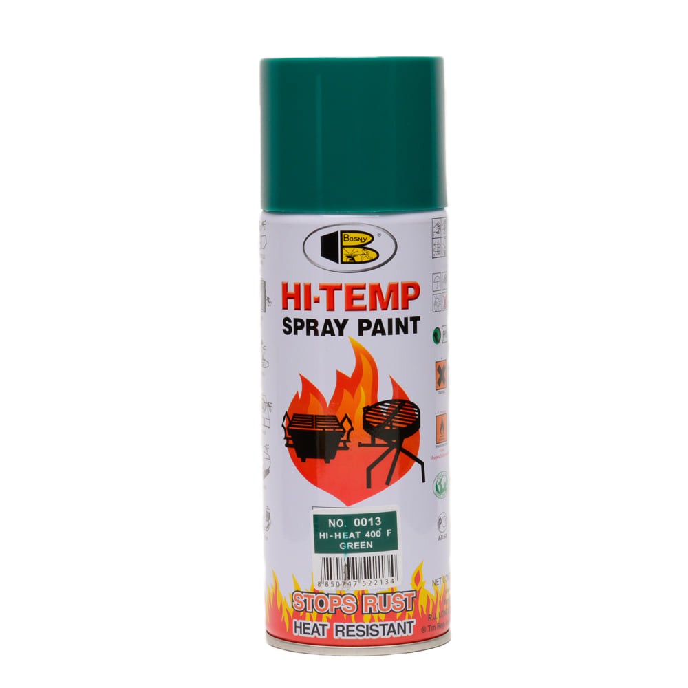 Bosny Hi-Temp Spray สีสเปรย์ทนความร้อน 400 ํF บอสนี่ สีทนความร้อน สีสเปรย์ทนความร้อนสูง ขนาด 400 CC.