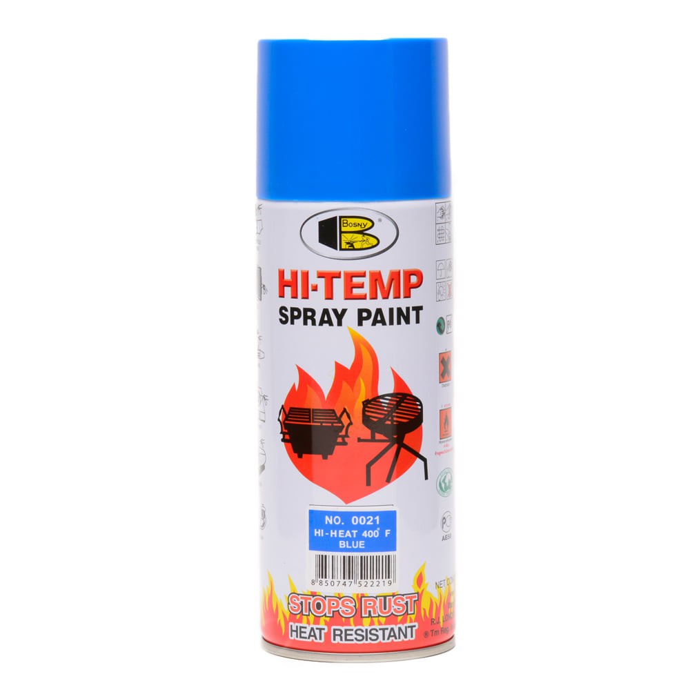 Bosny Hi-Temp Spray สีสเปรย์ทนความร้อน 400 ํF บอสนี่ สีทนความร้อน สีสเปรย์ทนความร้อนสูง ขนาด 400 CC.
