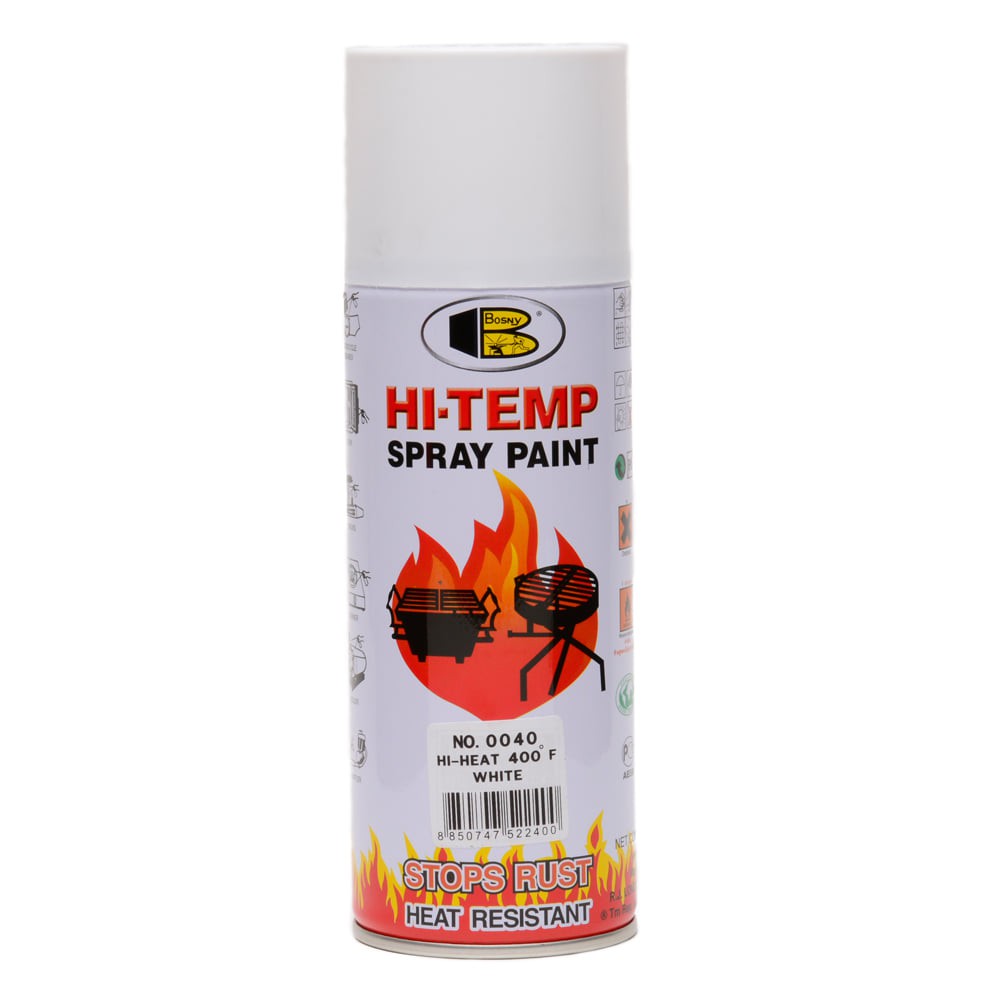 Bosny Hi-Temp Spray สีสเปรย์ทนความร้อน 400 ํF บอสนี่ สีทนความร้อน สีสเปรย์ทนความร้อนสูง ขนาด 400 CC.