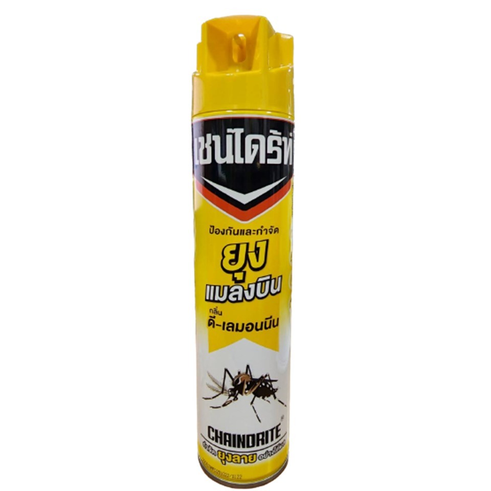CHAINDRITE 4 เชนไดร้ท์ สเปรย์กำจัดยุง กลิ่น ดี-เลมอนนีน 600 ซีซี.