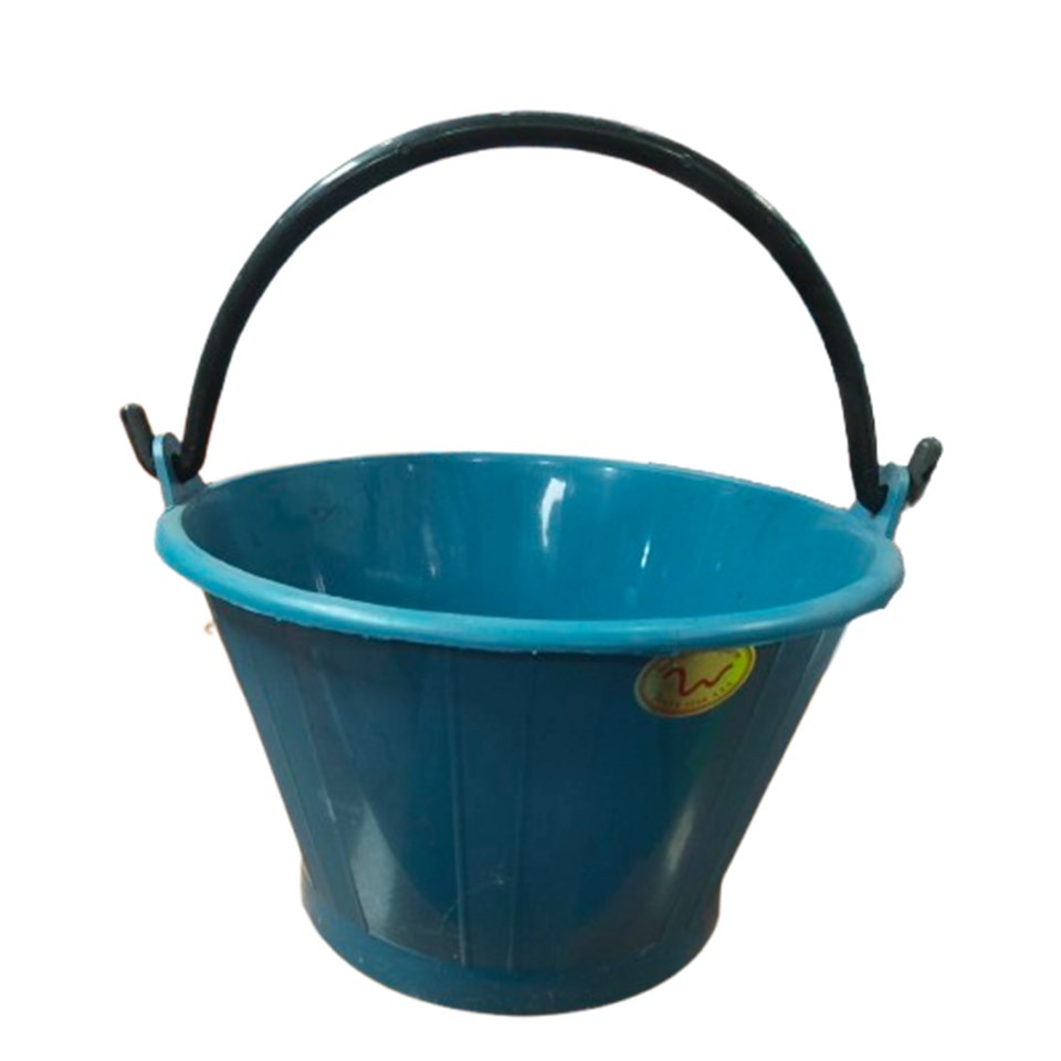 ถังปูน ไนล่อน เกรด AAA ใบเล็ก หูพีวีซี (PVC) ยี่ห้อ W.สีฟ้า