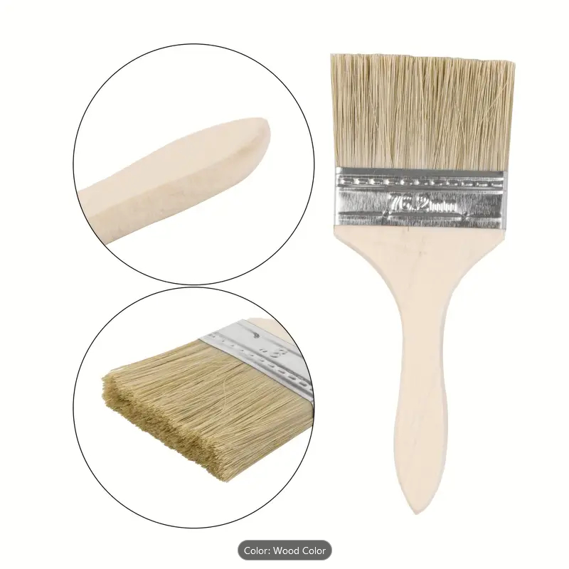 แปรงทาสี 3 นิ้ว ด้ามไม้ Paint Brush Set with Plastic and Wood Handles, 3-inch.