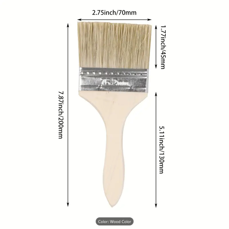 แปรงทาสี 3 นิ้ว ด้ามไม้ Paint Brush Set with Plastic and Wood Handles, 3-inch.