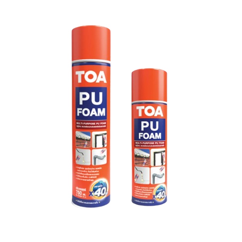 TOA PU Foam  สเปรย์ พียู โฟม ชนิดขยายตัว  ขนาด 750 ML พี ยู โฟมอเนกประสงค์