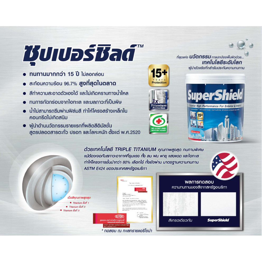TOA Supershield SemiGloss ซุปเปอร์ชิลด์ สีน้ำอะคริลิก ชนิด กึ่งเงา ขนาด 1 แกลลอน 3.785 ลิตร (TOA)