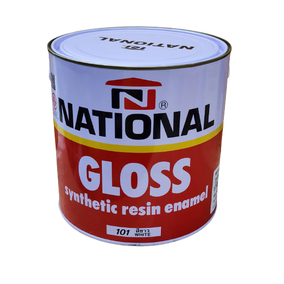 National สีเคลือบเงา สีน้ำมัน สีทาไม้ สีทาเหล็ก เนชั่นแนล ขนาด 1 GL ( 3.3 ลิตร )