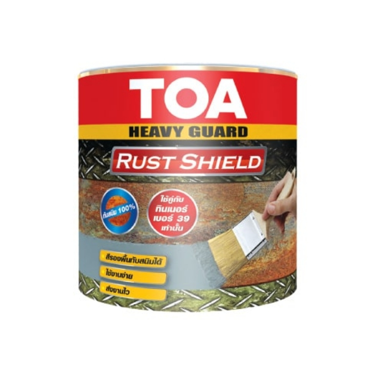 TOA Heavy Guard RustShield ทีโอเอ รัสท์ ชิลด์ สีรองพื้นกันสนิมแห้งเร็ว ระบบอีพ็อกซี่ 1 ส่วน ขนาด 3.785 ลิตร