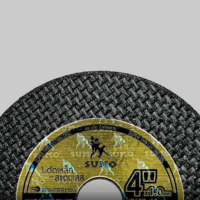 SUMO (10 แผ่น,50 แผ่น) ใบตัด เหล็ก สเตนเลส แผ่นตัด 4 นิ้วx1.0x16mm ใย 2 ชั้น รุ่น Fast Cut หนา 1 มม.